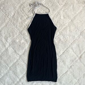 Soft & Stretchy Black/White Bodycon Tie Dress